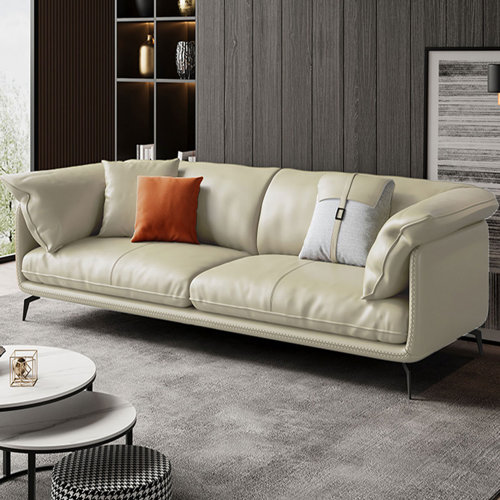 Leather White Sofas You'll Love | Wayfair