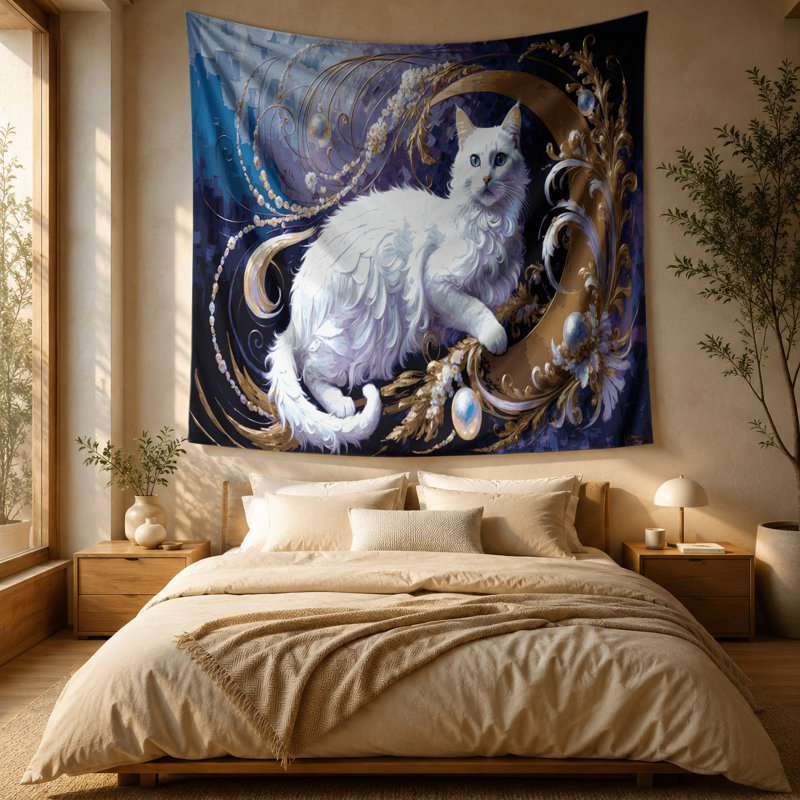 Tapisserie «Cats Khao Manee», 51 po x 60 po