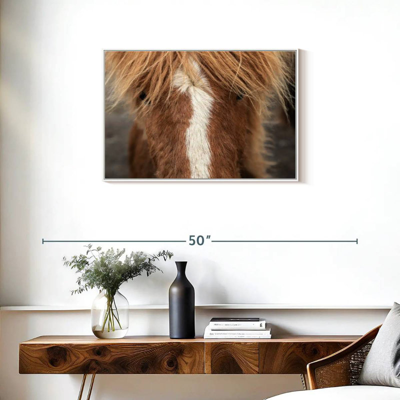 Gros plan d'un cheval Islandais, Cadre flottant blanc, 31 po x 21 po