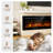 Electric Fireplace Recessed And Wall Mounted, Fireplace Heater With Touch Screen And Remote Control, Adjustable Flame Color, 750w/1500w-3671307-3671301