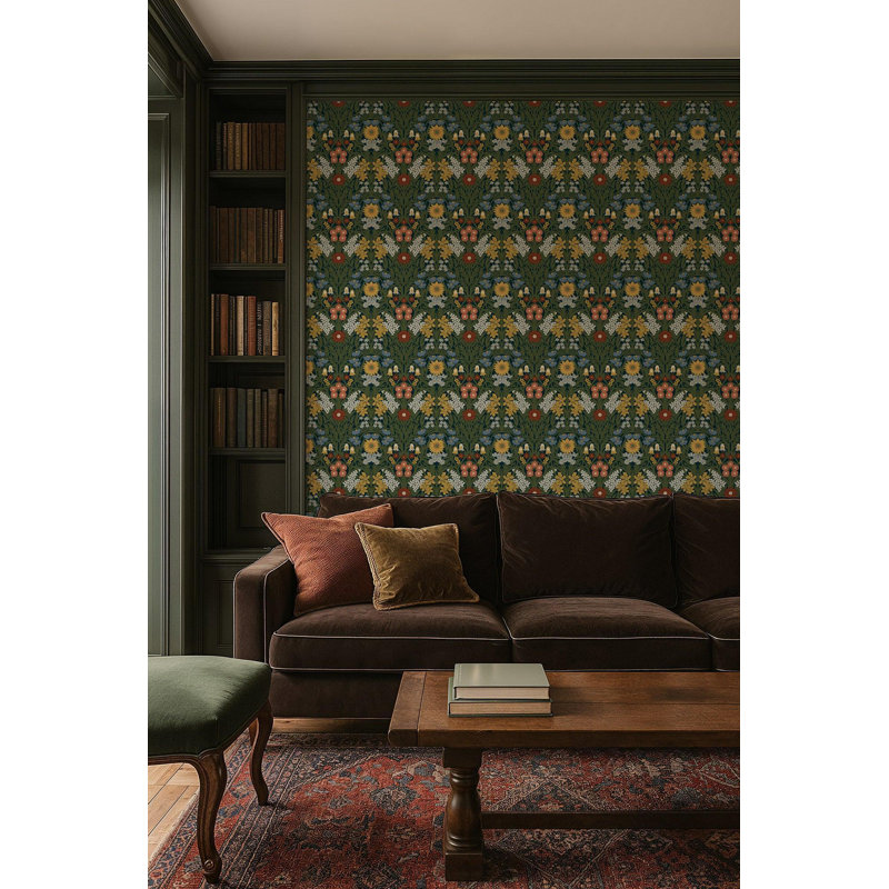 Wild Meadow - Wallpaper, Navy Indigo, Peel & Stick