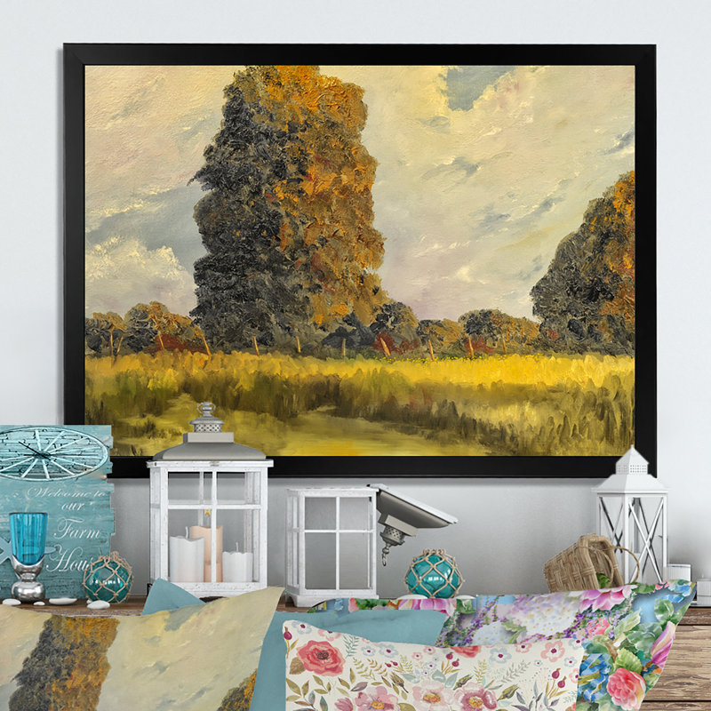 «Lake Shore In Summer Forest», reproduction sur toile flottante, Cadre noir, H 8 po x l 12 po x P 1 po
