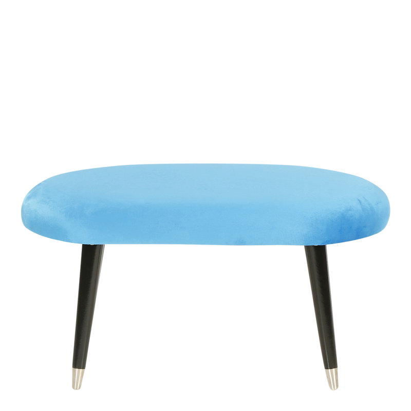 Emi Upholstered Bench, Blue/Silver Socks