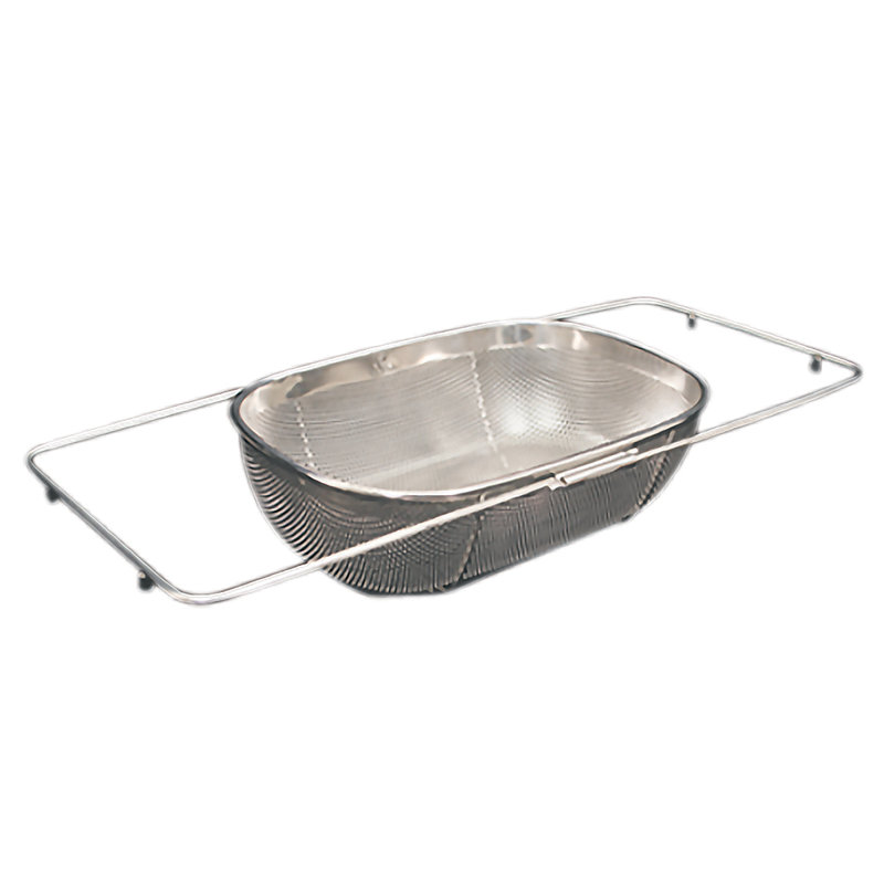 Silver Stainless Steel Over The Sink Extendable Colander Strainer