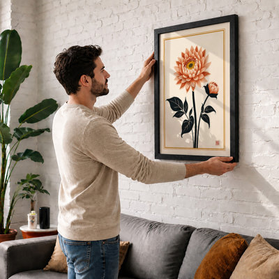 Dahlia in Bloom Botanical - Framed Print