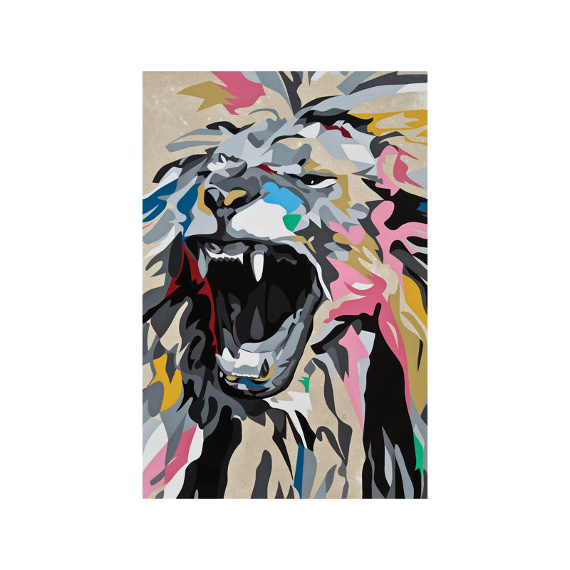 Roaring Lion 1 Piece Painting on Canvas, 101.6 cm H x 66.04 cm W x 1.91 cm D, No Frame