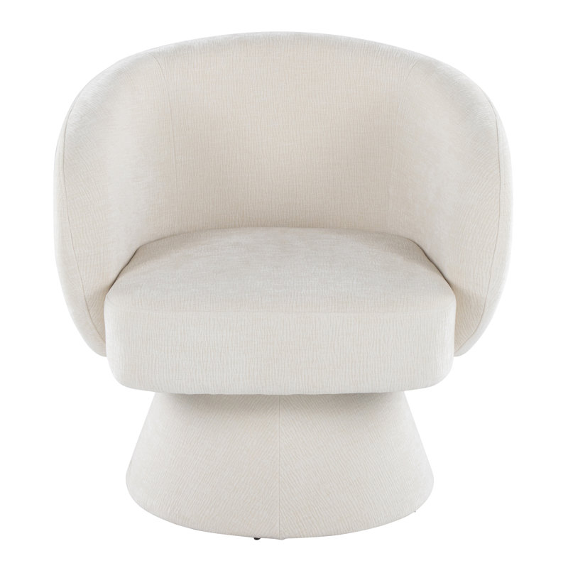 Fauteuil d'appoint pivotant Terrance, Crème, crème
