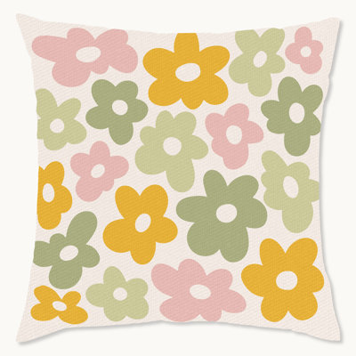 Housse de coussin floral en polyester