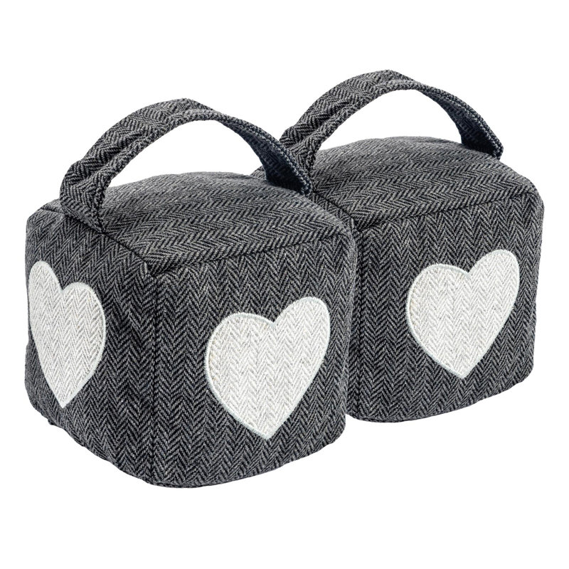 Nicola Spring - Herringbone Door Stops - 16 x 16cm - Heart