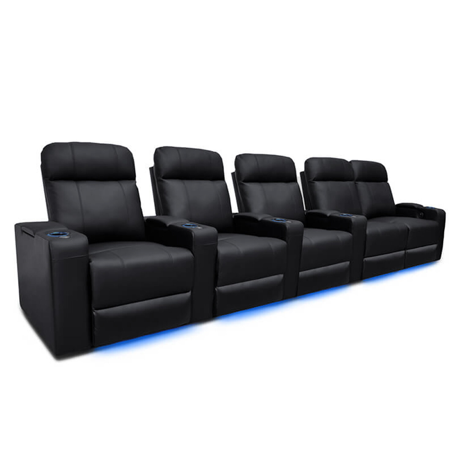 Latitude Run® Shelica Leather Home Theater Seating with Cup Holder ...