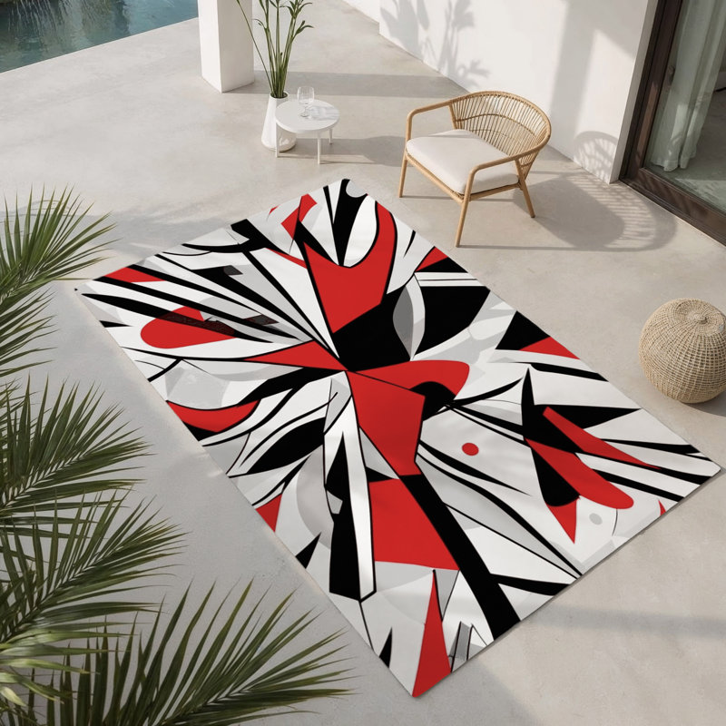 Dusk Inferno Indoor And Outdoor Area Rug, Rectangle 2' x 3'