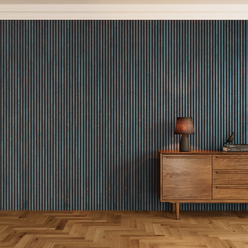4 PCS (106" x 12.6" Each) Vintage Acoustic Slat Wall Panels- Soundproof Retro-Style Slatted Wood for Walls & Ceilings, 37.12sq. ft Set | Eco-Friendly MDF & Acoustic Design