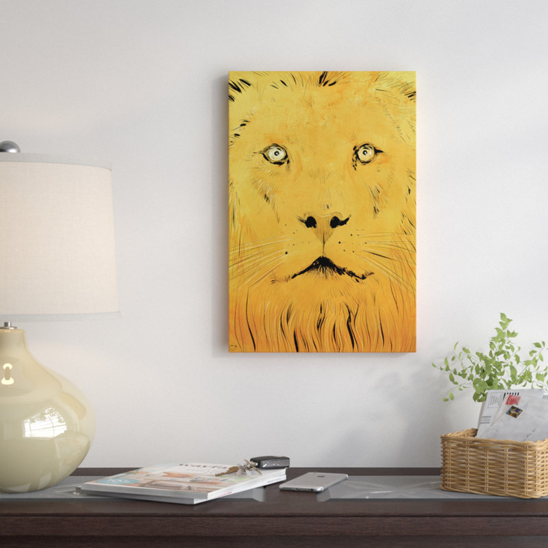 « lion » par giuseppe cristiano, peinture sur toile tendue, H 18 po x l 12 po x P 1,5 po, Pas de tapis, Toile tendue