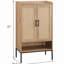 Range-chaussures avec portes en rotin, range-chaussures à 5 niveaux avec tablettes ouvertes, range-chaussures en bois, pour vestibule, vestibule