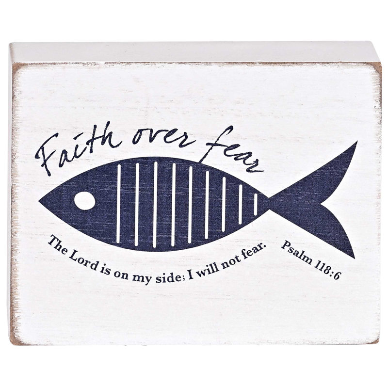 Plaque de table «Faith Over Fear Fish»