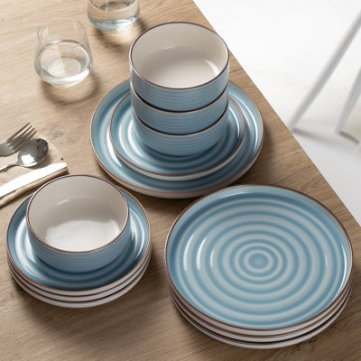 Famiware Uranus Plates And Bowls Sets, 12 Piece Dinnerware Sets