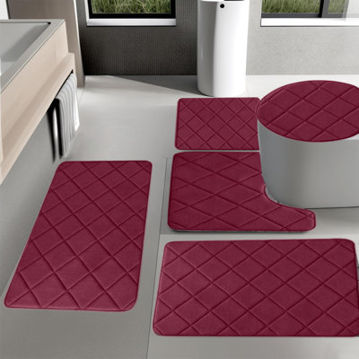 Ensemble de tapis de bain en mousse 5 ensembles de tapis de salle de bain pour 5 pièces
