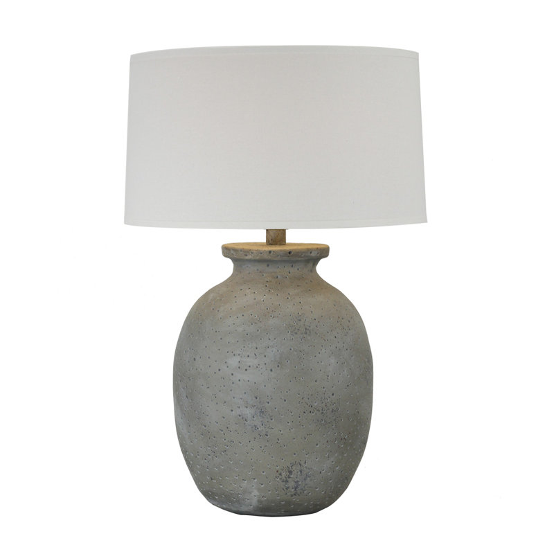Shontella Alabaster Table Lamp, Concrete Stone