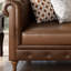 Causeuse-coussin standard en cuir véritable brun-547879982
