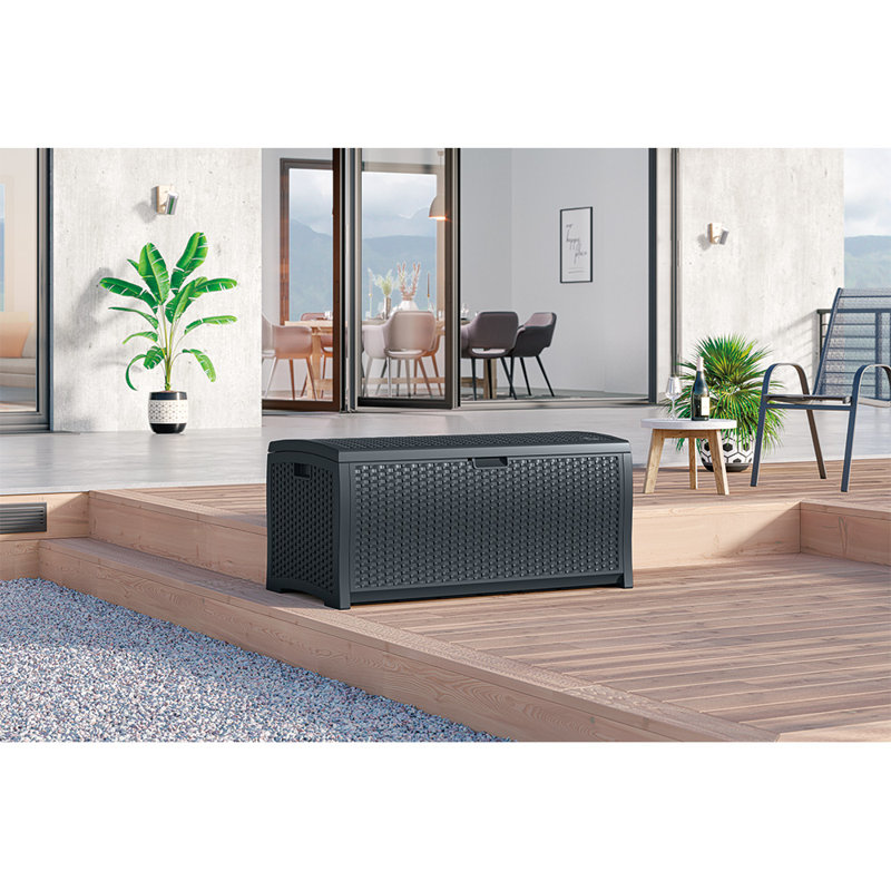 Cyberspace Lockable Resin Wicker Outdoor Deck Box