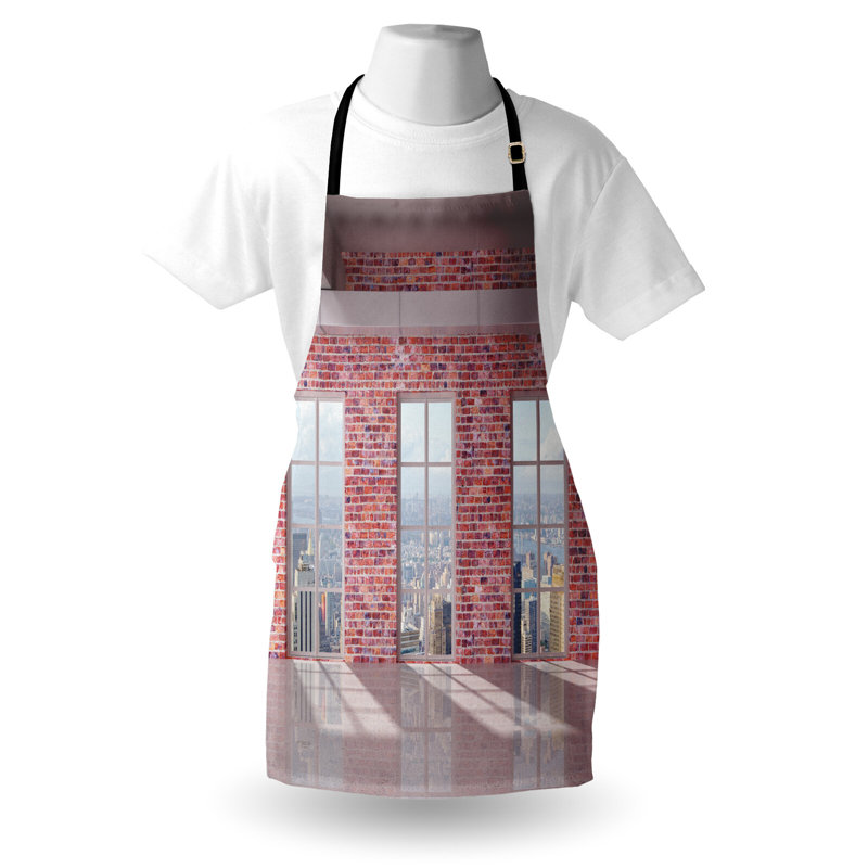 Multicolore East Urban Home Urban tablier unisexe, brique rouge Wall Loft City, taille adulte