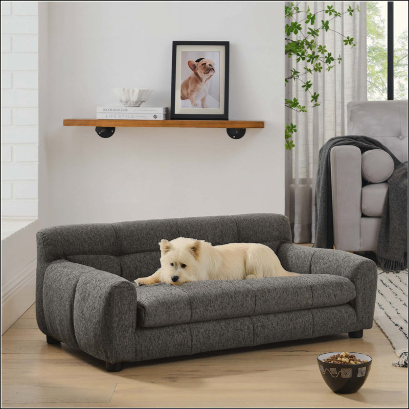 Canapé doux et confortable avec dossier et accoudoirs, adapté aux canapés rectangulaires modernes pour petits et moyens chiens