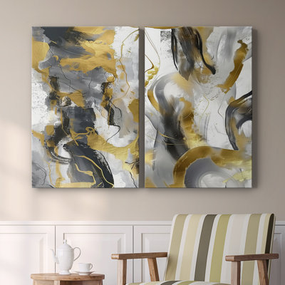 ABSTRACT Series cmxxxvi - Toile tendue avec châssis de qualité supérieure - Prêt à être accroché