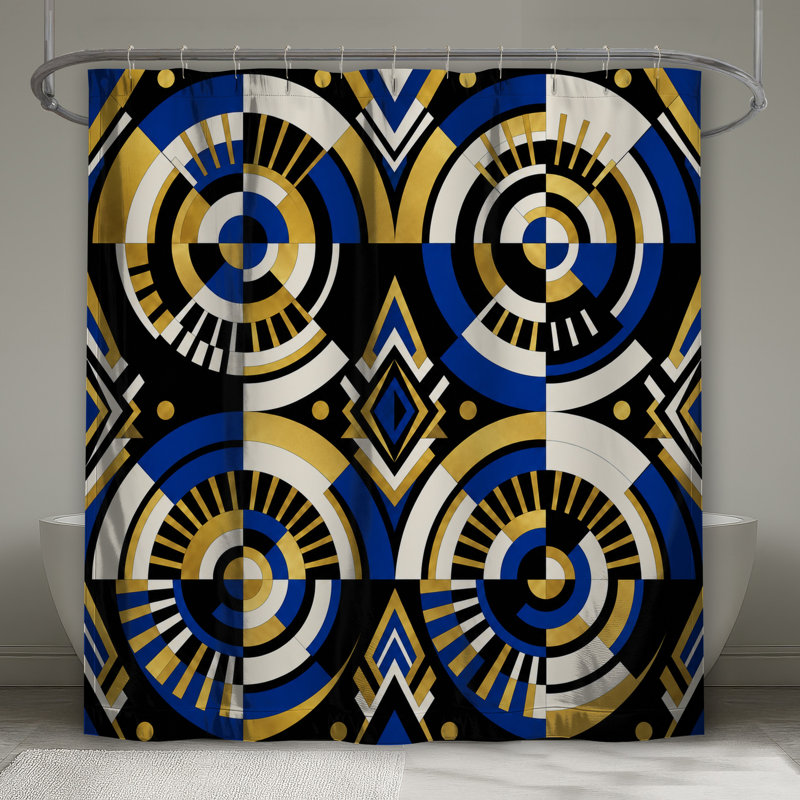 Rideaux de douche Art Deco, 70in W x 93in H