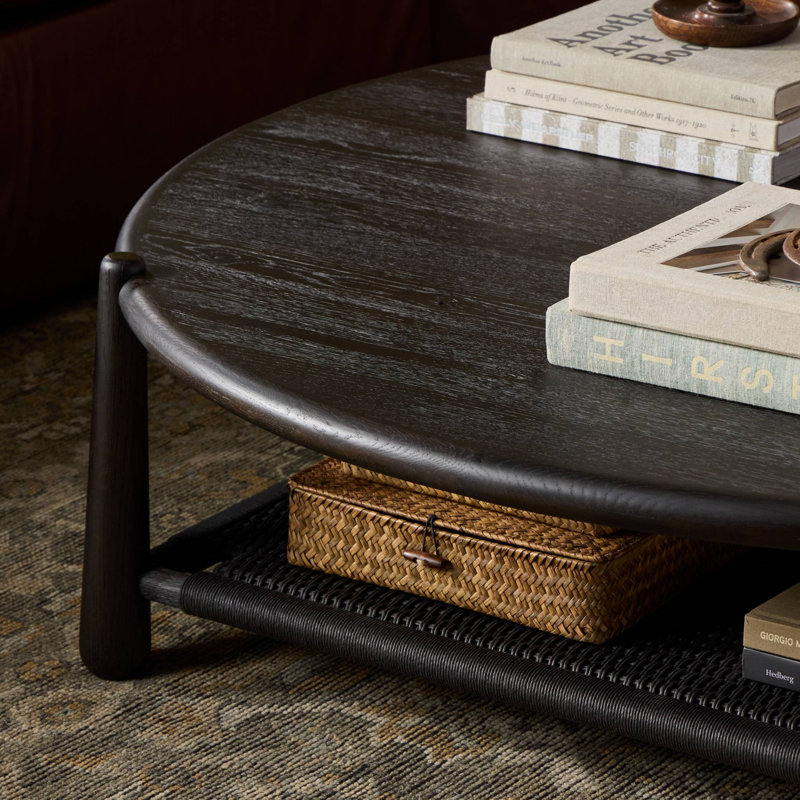 Salvador Coffee Table, Cracked Smoked Black Veneer