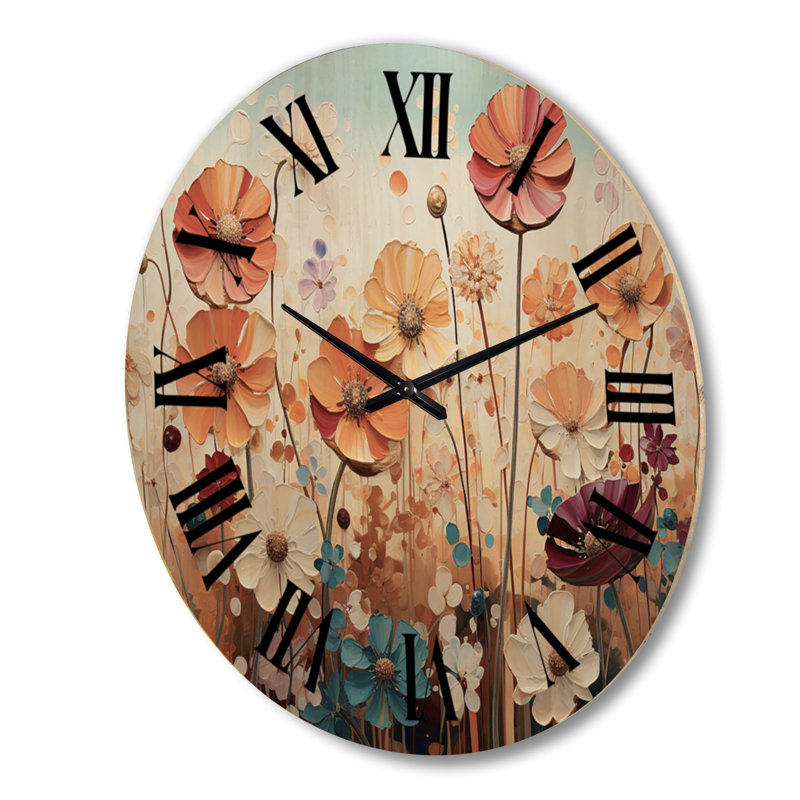 Horloge murale surdimensionnée en bois Desert Euphoria Pointillism, Très grand