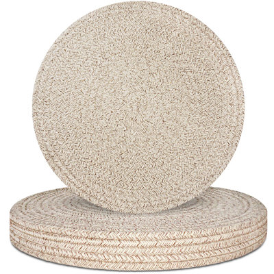 Round Placemats Set Of 6, Cotton Rope Woven Table Mats, Hot Pads