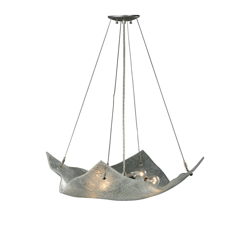 Kaymie Brushed Nickel 4-Light Globe Chandelier, Energy Star