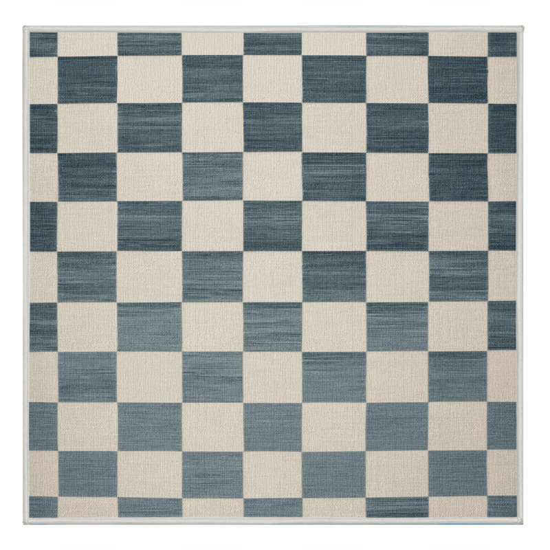 Tapis beige à carreaux lavable à la machine, Carré 7 pi