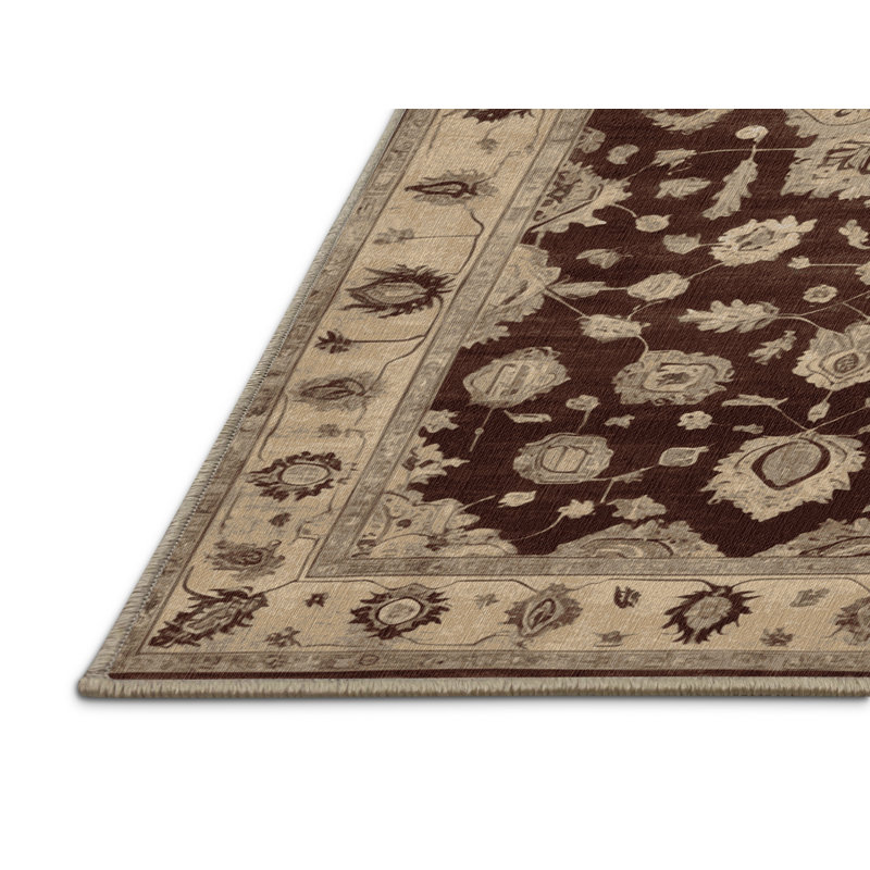 Tapis brun lavable à la machine, Rectangle 2 pi x 3 pi