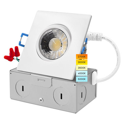 3'' Selectable Color Temperature Dimmable Air-Tight IC Rated LED Canless Recessed Lighting Kit