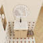 Meuble-lavabo autoportant de 24 pouces avec lavabo en résine intégré, rangement à double porte, conception prête à assembler et poignées à double finition.-1829761561