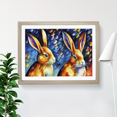 XH1022-7271X Rabbit Painting Vol.2 Abstract 1 Piece Single Picture Frame Wall Art
