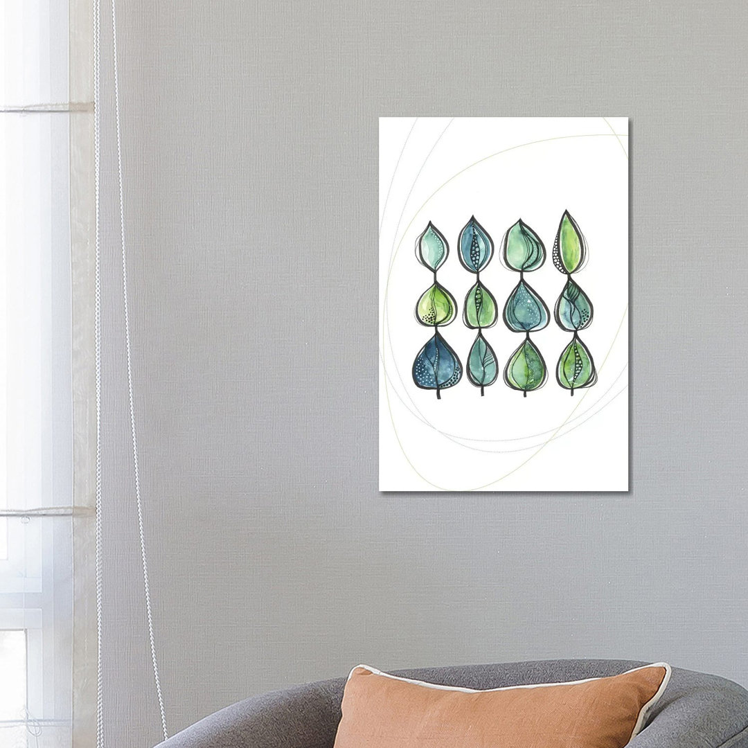 Water Color Leaves Green von Soul Curry Art & Illustrations - Gallery-Wrapped Canvas Giclée