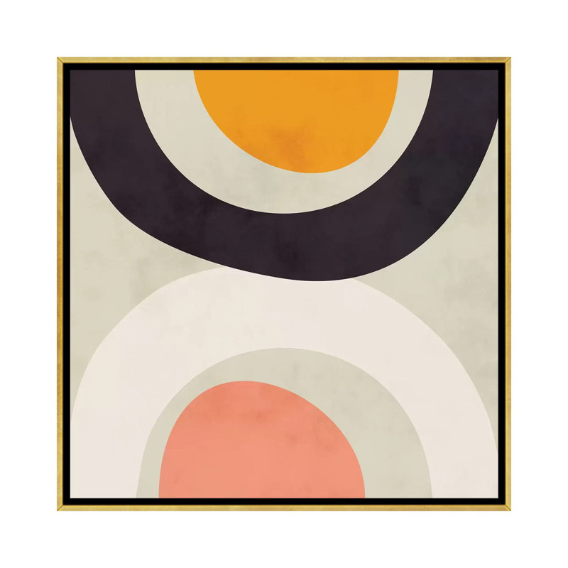 «Geometric Art II» par Ana Rut Bré - impression d'art graphique, Aucun mat, H 26 po x l 26 po x P 1,5 po, Toile encadrée d'or
