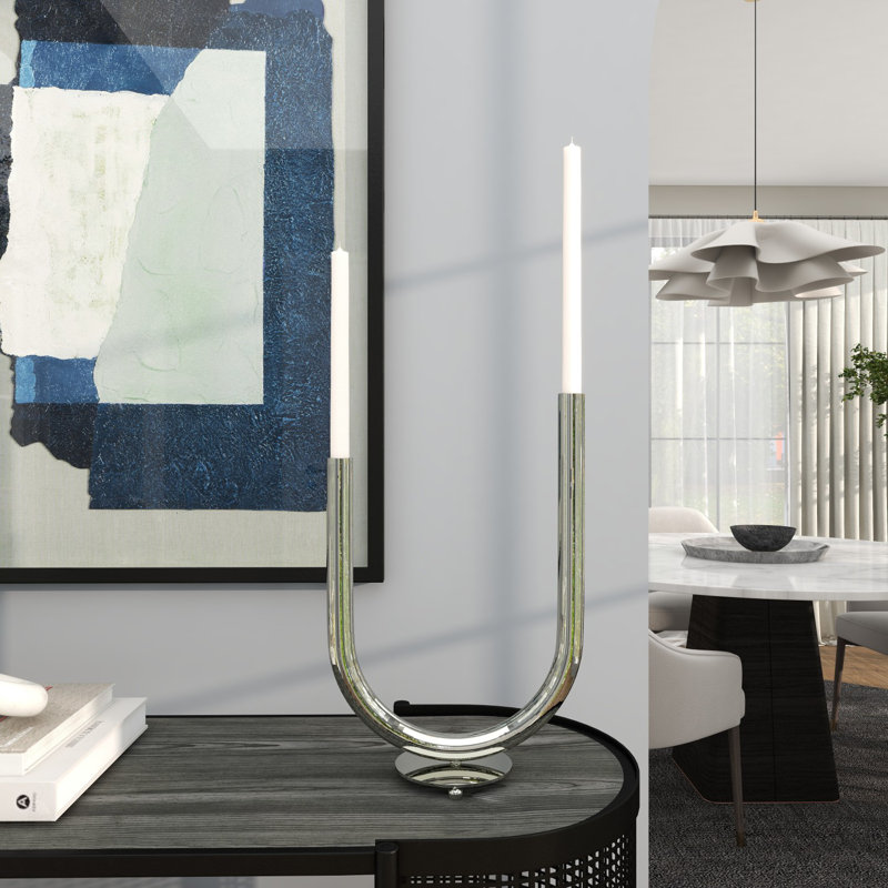 Bianca 14.25'' H Stainless Steel Tabletop Candelabra
