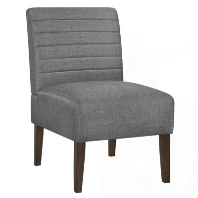Modern Armless Accent Chair With Tufted Upholstery, Wood Legs, And Horizontal Back Design For Comfortable Seating In Multiple Rooms. by George Oliver