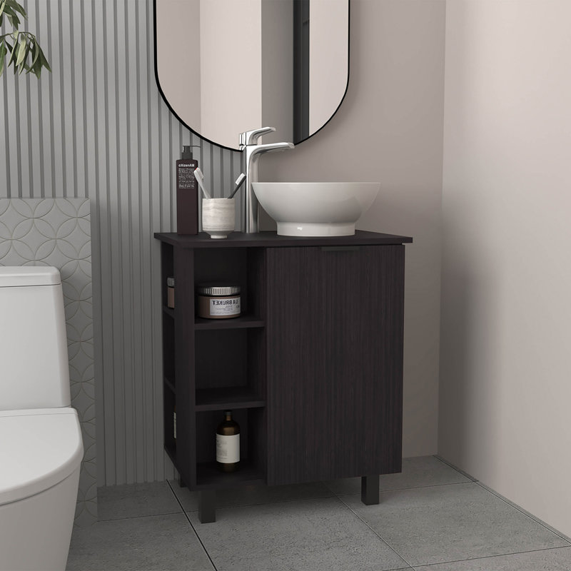 Meuble-lavabo autoportant Allegra, Noir