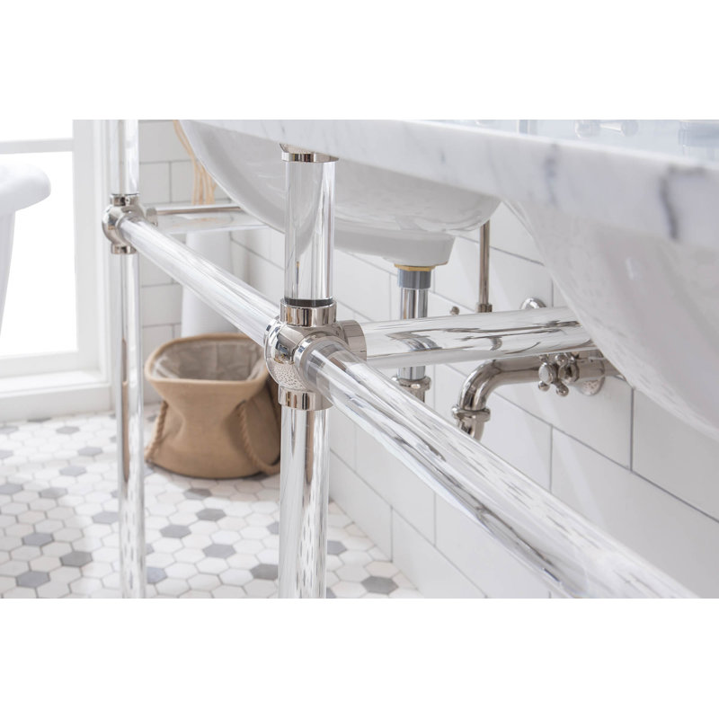 Empire 50.75'' W Double Bathroom Vanity Base, Polished Nickel