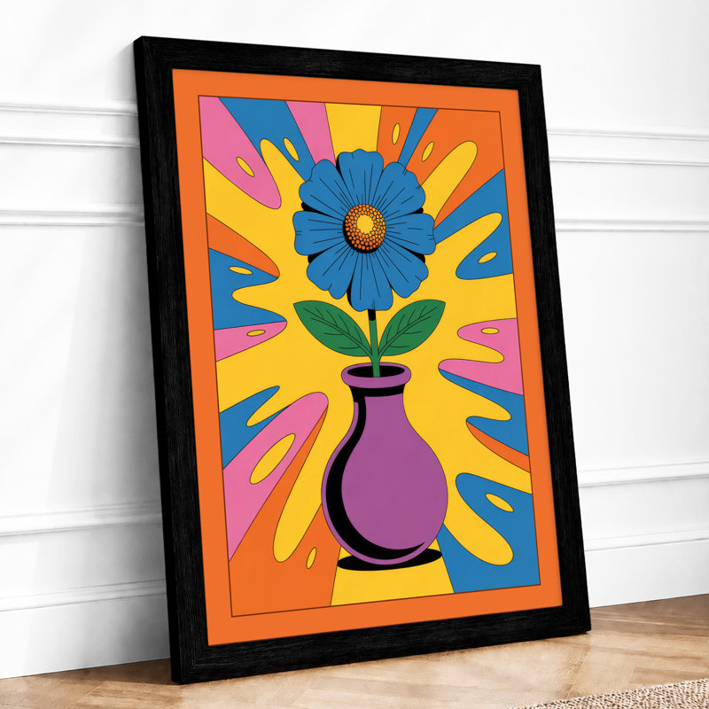 Starburst Bloom Botanical - Framed Print, A4 - 29.7 x 21.0 cm, Black