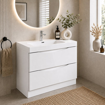 Stanhope 900mm Single Bathroom Vanity with Semi-Recessed Resin Basin