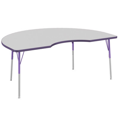 48" x 72" Kidney T-Mold Activity Table with Adjustable Legs