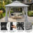 Yardgrace 10 ft. x 10 ft. Soft Top Patio Gazebo with 2-Tier Canopy, Mesh Netting & Privacy Curtains, Gray-135823914