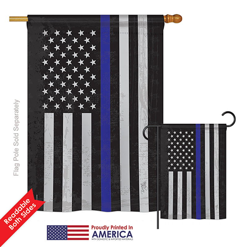 Drapeau de polyester vertical décoratif à 2 côtés american stripes americana