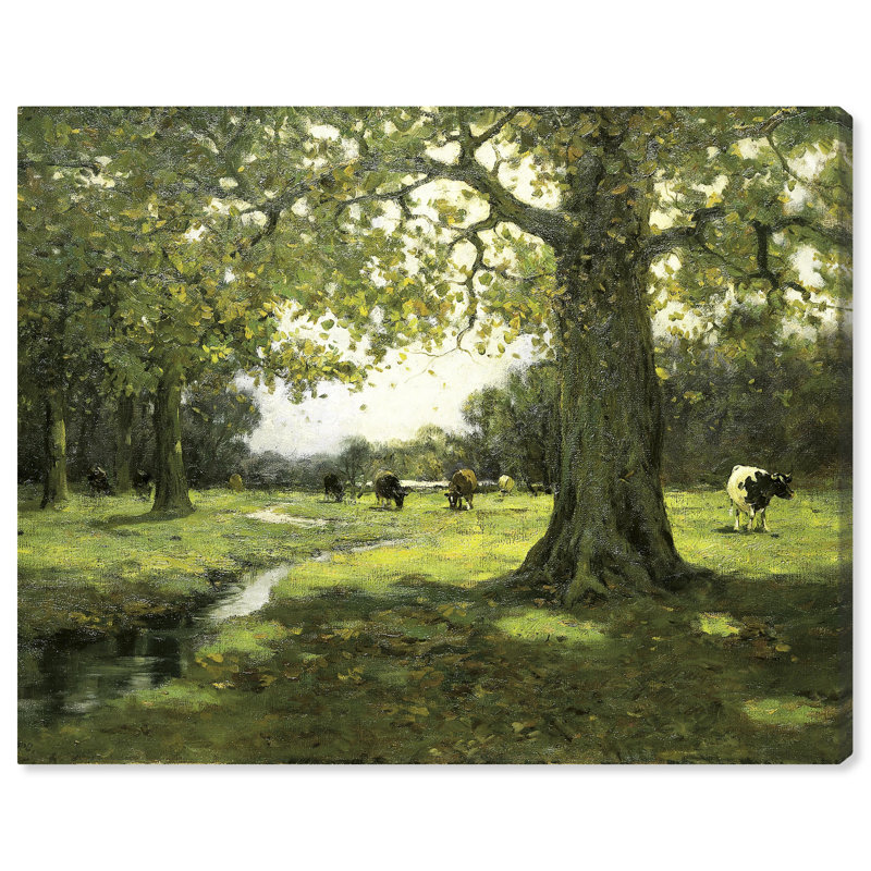 «Meadow Brook» par Charles Paul Gruppe, art mural par Art Remedy, Cadre noir, H 25 po x l 31 po