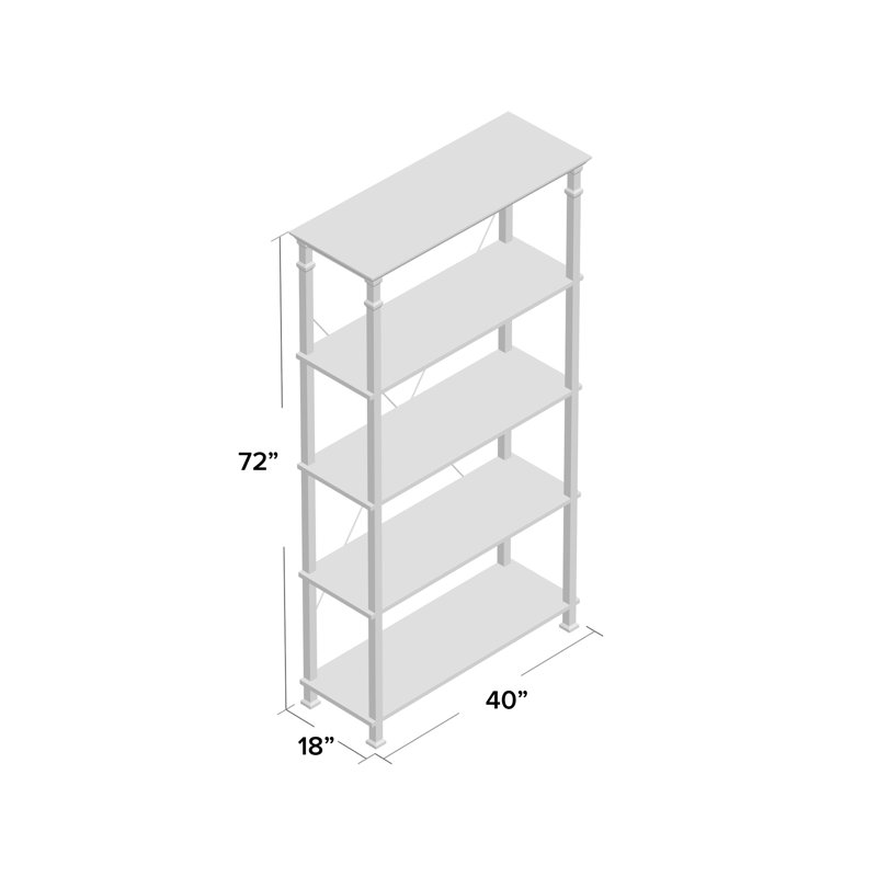 Bibliothèque étagère H 72 po x l 40 po Zona, gris